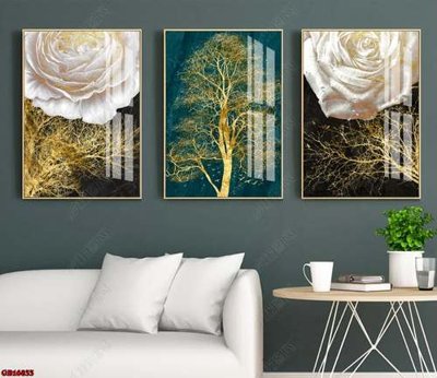 File gốc File gốc in bộ tranh decor treo tráng gương canvas GB16833 (cho in UV) siêu nét