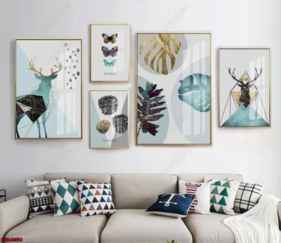 File gốc in ấn File gốc in bộ tranh decor treo tráng gương canvas GB16850 độ phân giải cao