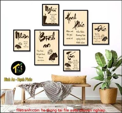 Hình ảnh file gốc in trần nhà File gốc in bộ tranh decor treo tráng gương canvas GB18029
