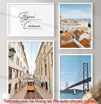 File tranh File gốc in bộ tranh decor treo tráng gương canvas GB18032 (bản gốc) treo quán cafe