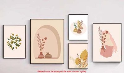 File gốc File gốc in bộ tranh decor treo tráng gương canvas GB18034 (trang trí) cho phòng khách