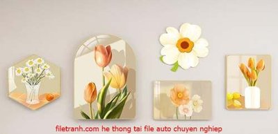 File gốc File gốc in bộ tranh decor treo tráng gương canvas GB18050 (in ấn) không giới hạn