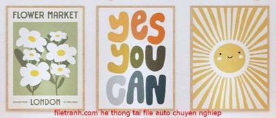 File gốc File gốc in bộ tranh decor treo tráng gương canvas GB18064 (vector) cho in ấn