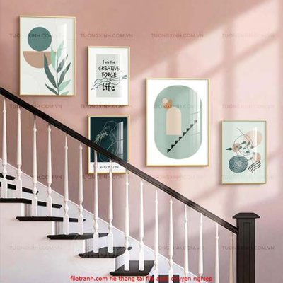 File ảnh File gốc in bộ tranh decor treo tráng gương canvas GB18068 (gốc) in standee