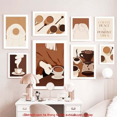File gốc File gốc in bộ tranh decor treo tráng gương canvas GB18080 (in lụa) tranh mã đáo