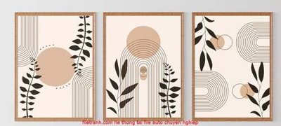 File tranh gốc File gốc in bộ tranh decor treo tráng gương canvas GB18085 (bản quyền) file PSD