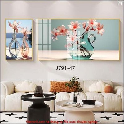 File tranh gốc File gốc in bộ tranh decor treo tráng gương canvas GB18134 (bản đẹp) độc quyền