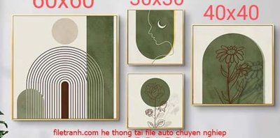 File tranh File gốc in bộ tranh decor treo tráng gương canvas GB18146 (gốc) chủ đề động vật