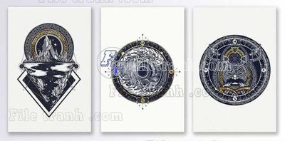 File gốc File gốc in bộ tranh decor treo tráng gương canvas GB20024 (PNG) chất lượng cao