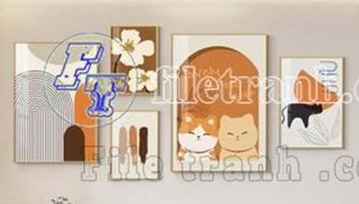 Tải file PSD File gốc in bộ tranh decor treo tráng gương canvas GB20057 (nguyên layer) để in