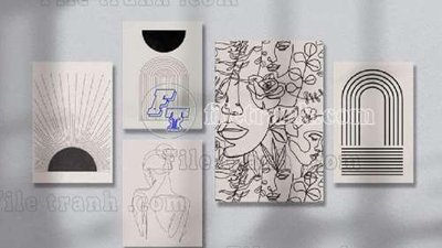 Chi tiết file ảnh File gốc in bộ tranh decor treo tráng gương canvas GB20126 sắc nét