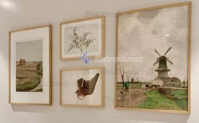 File in trần File gốc in bộ tranh decor treo tráng gương canvas GB20146 (bản gốc) 5D