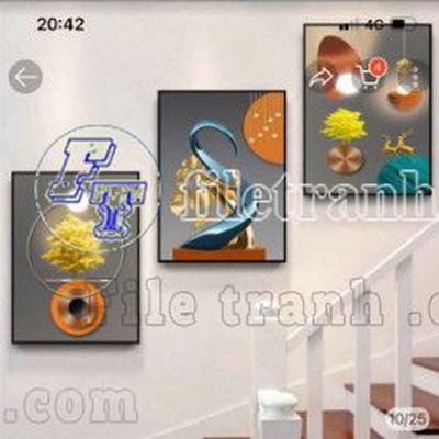 File ảnh File gốc in bộ tranh decor treo tráng gương canvas GB20201 (gốc) dùng in Pano