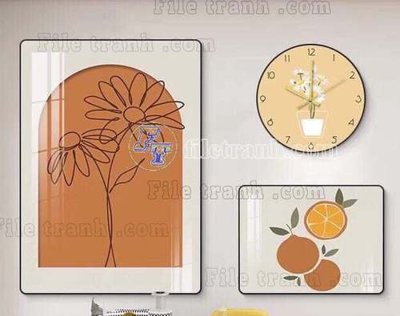 File PSD File gốc in bộ tranh decor treo tráng gương canvas GB20249 (gốc) nhiều lớp (multi-layer)