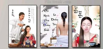 Tải file File gốc in bộ tranh decor treo tráng gương canvas GB20297 (gốc) chủ đề phong thủy