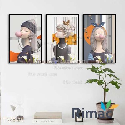 File tranh File gốc in bộ tranh decor treo tráng gương canvas GB20323 (ảnh gốc) sắc nét hoàn hảo