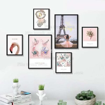 File gốc in ấn File gốc in bộ tranh decor treo tráng gương canvas GB20551 chuẩn màu CMYK