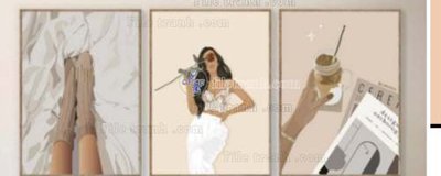 File tranh gốc File gốc in bộ tranh decor treo tráng gương canvas GB20556 (bản đẹp) độc quyền