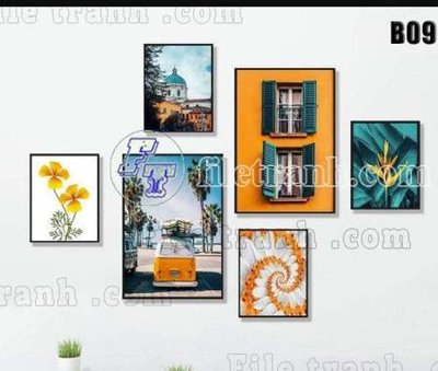 File tranh File gốc in bộ tranh decor treo tráng gương canvas GB20559 (gốc) in vải canvas