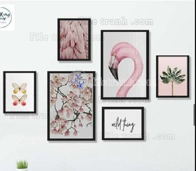 File tranh File gốc in bộ tranh decor treo tráng gương canvas GB20596 (ảnh gốc) in trần xuyên sáng