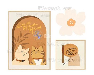 Hình ảnh file gốc in trần nhà File gốc in bộ tranh decor treo tráng gương canvas GB20683