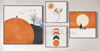 File gốc File gốc in bộ tranh decor treo tráng gương canvas GB20774 (PSD/TIFF) độ phân giải cao