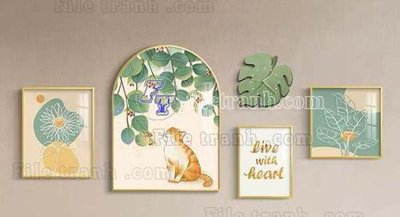 Tải file File gốc in bộ tranh decor treo tráng gương canvas GB20800 (gốc) in ấn ngay lập tức