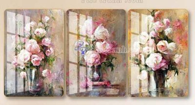 File gốc File gốc in bộ tranh decor treo tráng gương canvas GB20812 (in lụa) hoa văn cổ điển