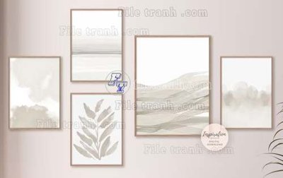 File gốc File gốc in bộ tranh decor treo tráng gương canvas GB20876 (in lụa) chi tiết cao