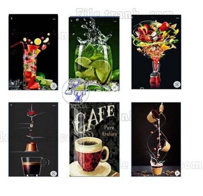 File gốc in ấn File gốc in bộ tranh decor treo tráng gương canvas GB20989 chuẩn màu CMYK