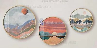File ảnh File gốc in bộ tranh decor treo tráng gương canvas GB21081 (gốc) in Hiflex