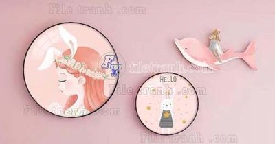 File tranh File gốc in bộ tranh decor treo tráng gương canvas GB21091 (file gốc) chuẩn màu in