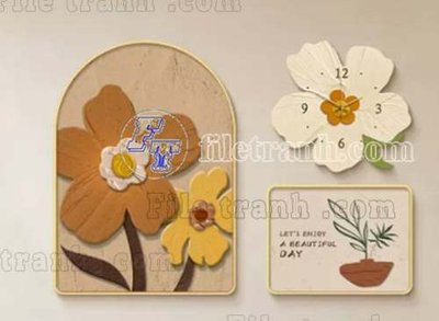 File gốc File gốc in bộ tranh decor treo tráng gương canvas GB21173 (in lụa) chi tiết cao