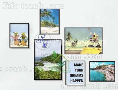 File tranh in mica File gốc in bộ tranh decor treo tráng gương canvas GB21176 (độ phân giải cao)