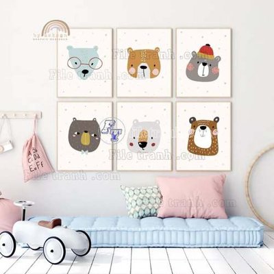 File tranh File gốc in bộ tranh decor treo tráng gương canvas GB21235 (bản gốc) in lụa 5D