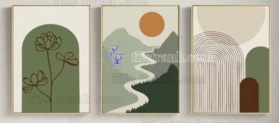 File gốc File gốc in bộ tranh decor treo tráng gương canvas GB21324 (in lụa) hoa văn cổ điển