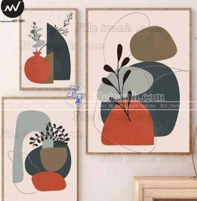 File gốc File gốc in bộ tranh decor treo tráng gương canvas GB21354 (in ấn) không giới hạn