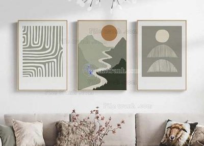 File tranh gốc File gốc in bộ tranh decor treo tráng gương canvas GB21355 (bản đẹp) độc quyền