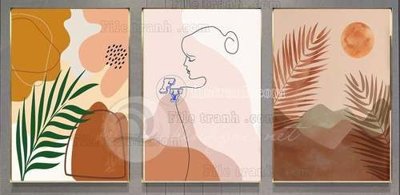 File tranh File gốc in bộ tranh decor treo tráng gương canvas GB21396 (gốc) in vải canvas