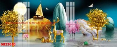 Mua file tranh gốc File gốc in bộ tranh decor treo tráng gương canvas GB22040 tại Filetranh.com