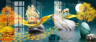 File tranh File gốc in bộ tranh decor treo tráng gương canvas GB22041 (gốc) chủ đề trừu tượng