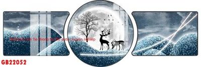 File tranh gốc in trần nhà File gốc in bộ tranh decor treo tráng gương canvas GB22052 3D