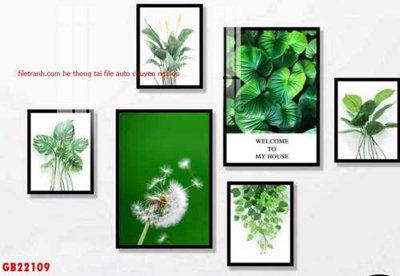 File tranh File gốc in bộ tranh decor treo tráng gương canvas GB22109 (file gốc) chuẩn màu in