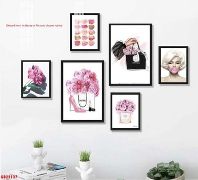 Tải file File gốc in bộ tranh decor treo tráng gương canvas GB22137 (PSD) cho in tranh kính