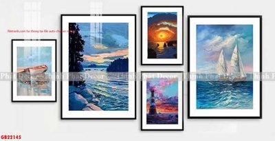 File in ấn File gốc in bộ tranh decor treo tráng gương canvas GB22145 (bản gốc) cao cấp