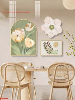 File gốc File gốc in bộ tranh decor treo tráng gương canvas GB22146 (in lụa) hoa văn cổ điển