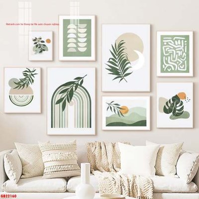 File ảnh File gốc in bộ tranh decor treo tráng gương canvas GB22160 (gốc) cho trang trí nhà hàng