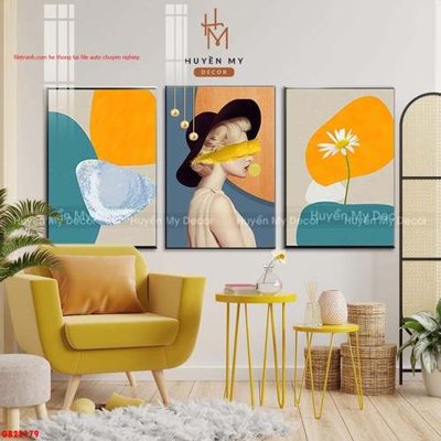 Download file gốc File gốc in bộ tranh decor treo tráng gương canvas GB22179 (in lụa) tranh 3D