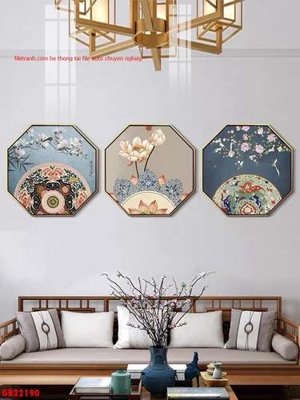 Mua file gốc File gốc in bộ tranh decor treo tráng gương canvas GB22190 (in ấn) tại Filetranh.com