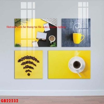 Download file gốc File gốc in bộ tranh decor treo tráng gương canvas GB22232 (in lụa) hoa lá